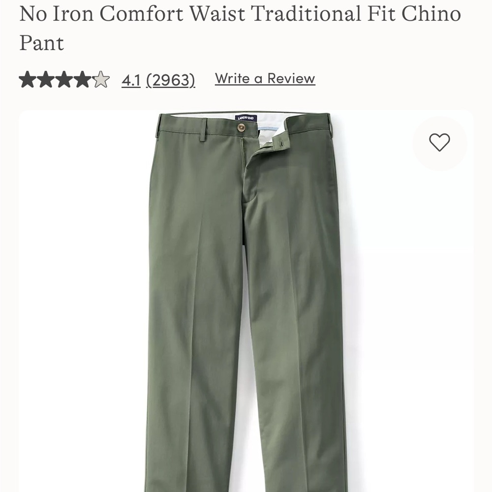 Lands' End Men's Sage Chinos